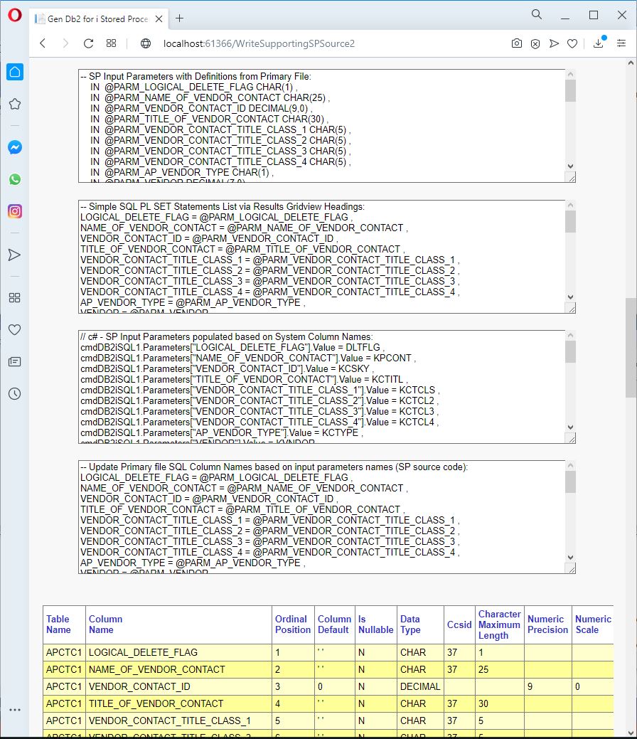 Gen Db2 for i Stored Procedures and OO Wrapper Source Example 1.3 picture from Get Running - Tegratecs Code Package